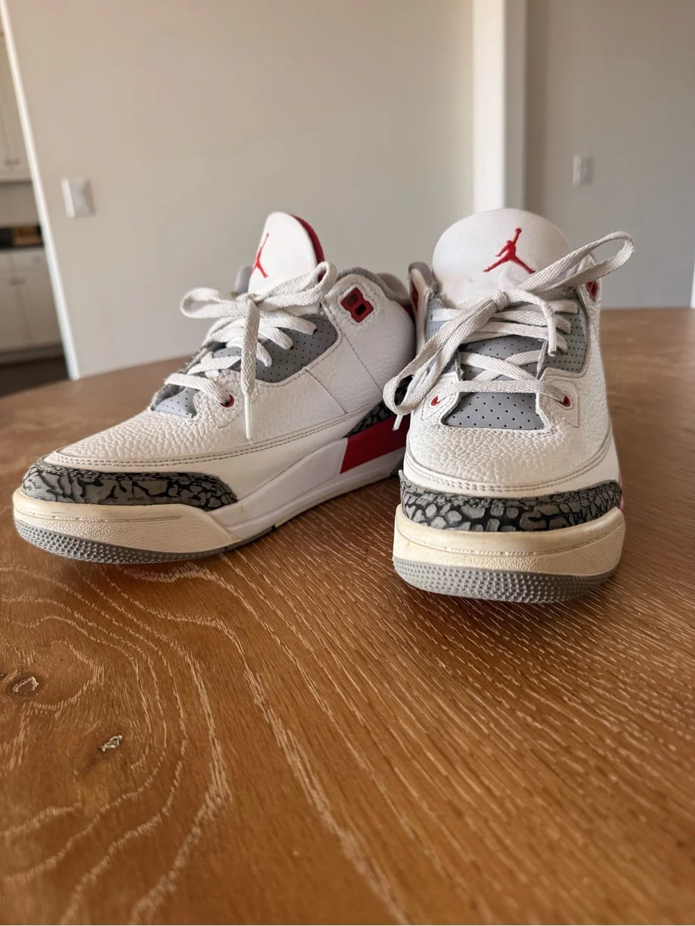 Nike Kids White, Red & Gray Retro Basketball Sneakers